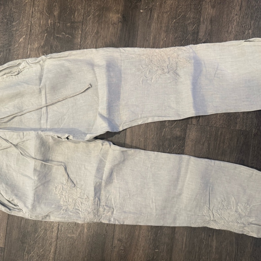 Johnny Was Light Gray Pants